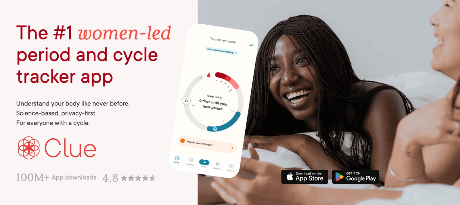 Clue: the number one women-led period and cycle tracker app